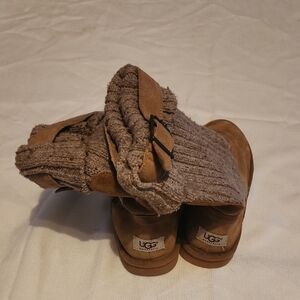 UGG Women's Brown Boots with Knit Cuff
